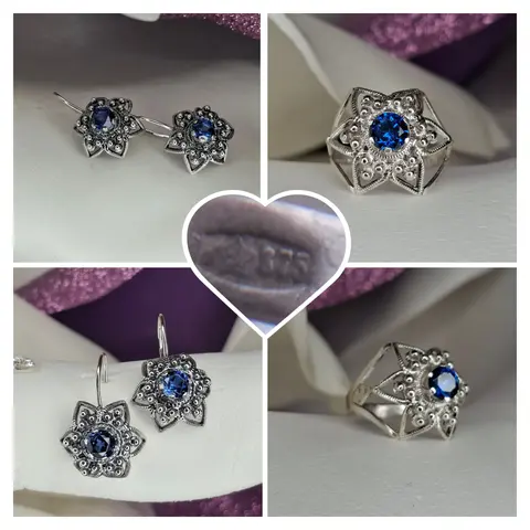 Серебряный комплект
вставка синт.корунд
☆875 проба
