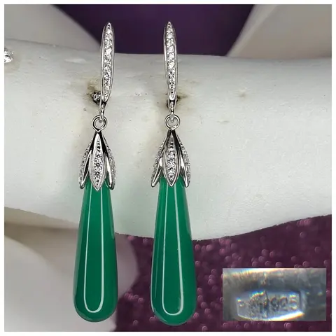 Серьги дропы 👑925 проба