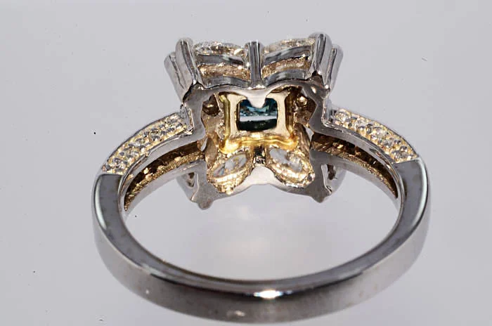 Кольцо с натуральным голубым бриллиантом 0,44 CT - миниатюра 3