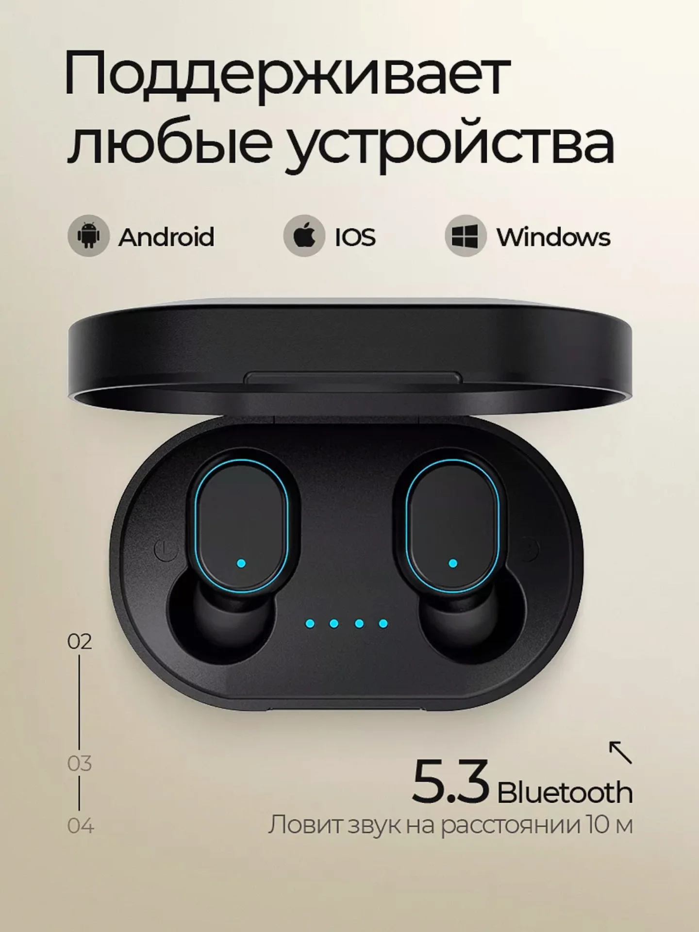 Беспроводные наушники MiPods A6S PRO - миниатюра 2