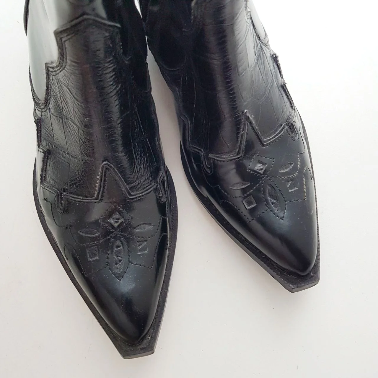 Кожаные казаки Zara 36 - изображение 1