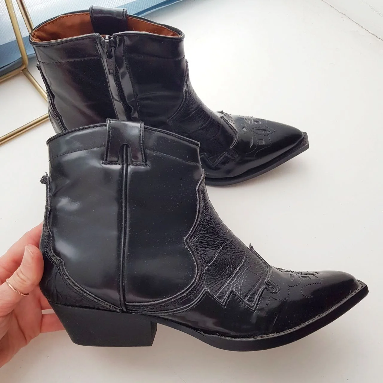 Кожаные казаки Zara 36 - миниатюра 2