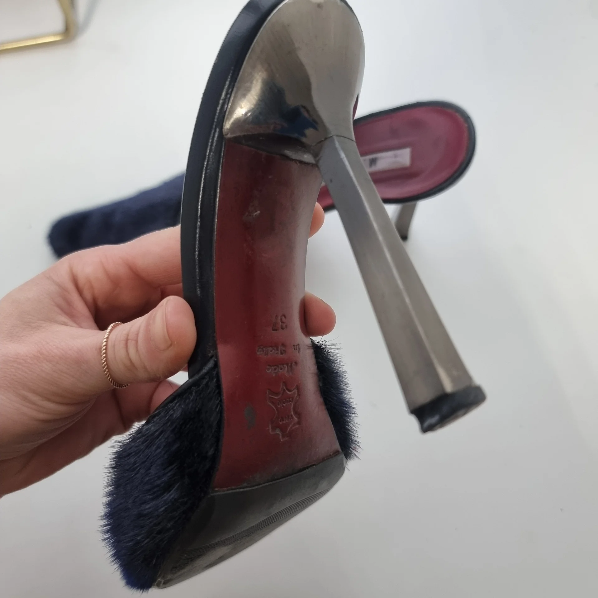 Меховые сюли Gianmarco lorenzi 36 - миниатюра 3
