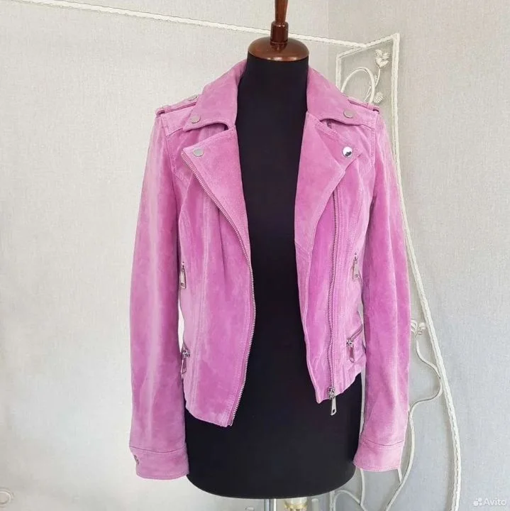 Кожаная куртка, замша vero moda xs-s - миниатюра 2