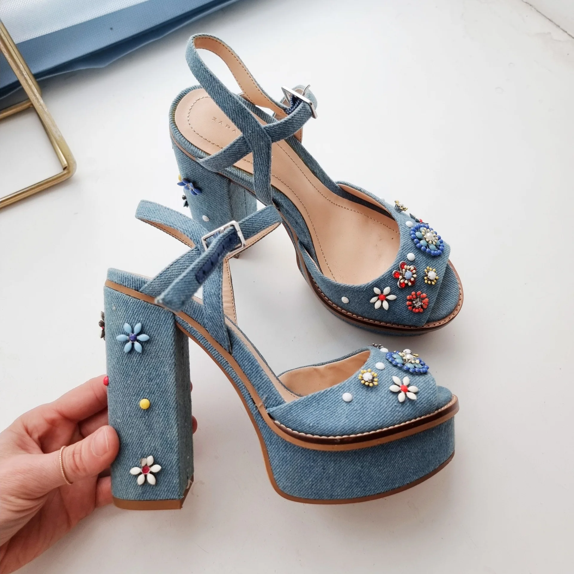 Джинсовые босоножки Zara 35p - изображение 1