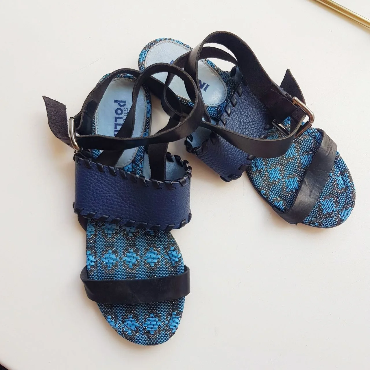 Кожаные сандали Pollini 36-37 - изображение 1