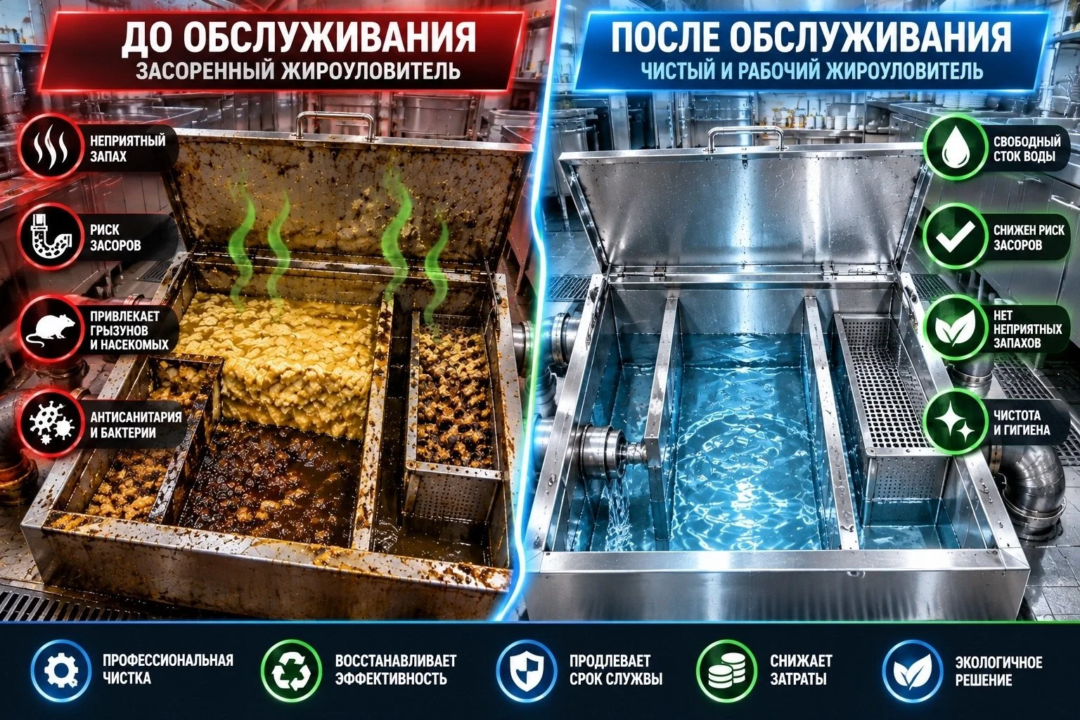 Устранение неприятных запахов в жироуловителе - миниатюра 4