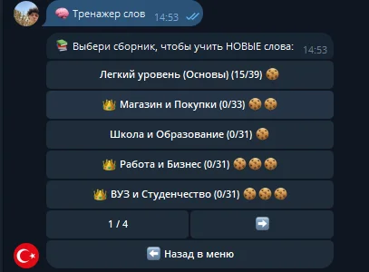 ТГ Бот для самостоятельного обучения Турецкому языку - миниатюра 4