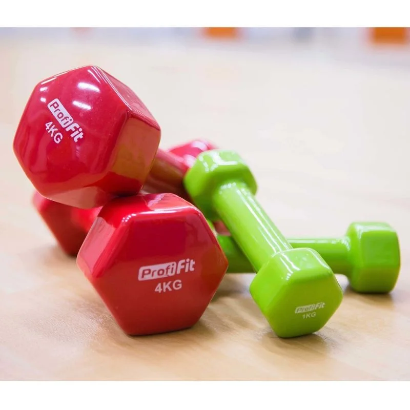 Гантель в виниловой оболочке, шестигранник PROFI-FIT 1 до 5 кг - миниатюра 7