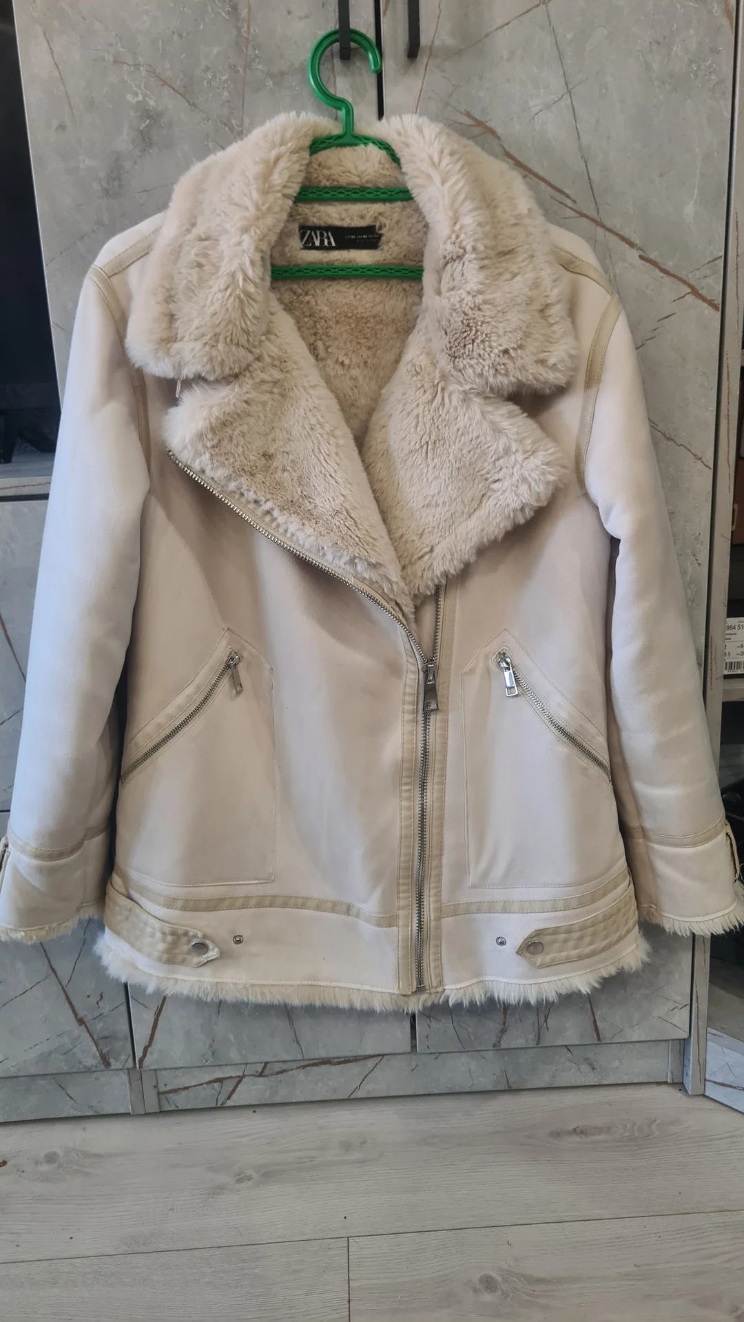 Дубленка авиатор Zara - миниатюра 3