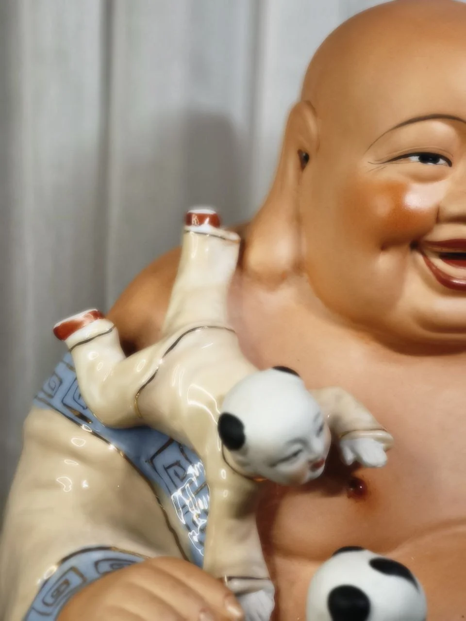 Статуэтка "Хотей с детьми", 40 см, фарфор, Китай 1990г. Новый - миниатюра 6