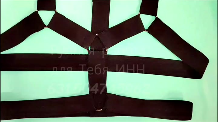 Портупея мужская, эластичная, 35 мм, цвет черный - видео 9