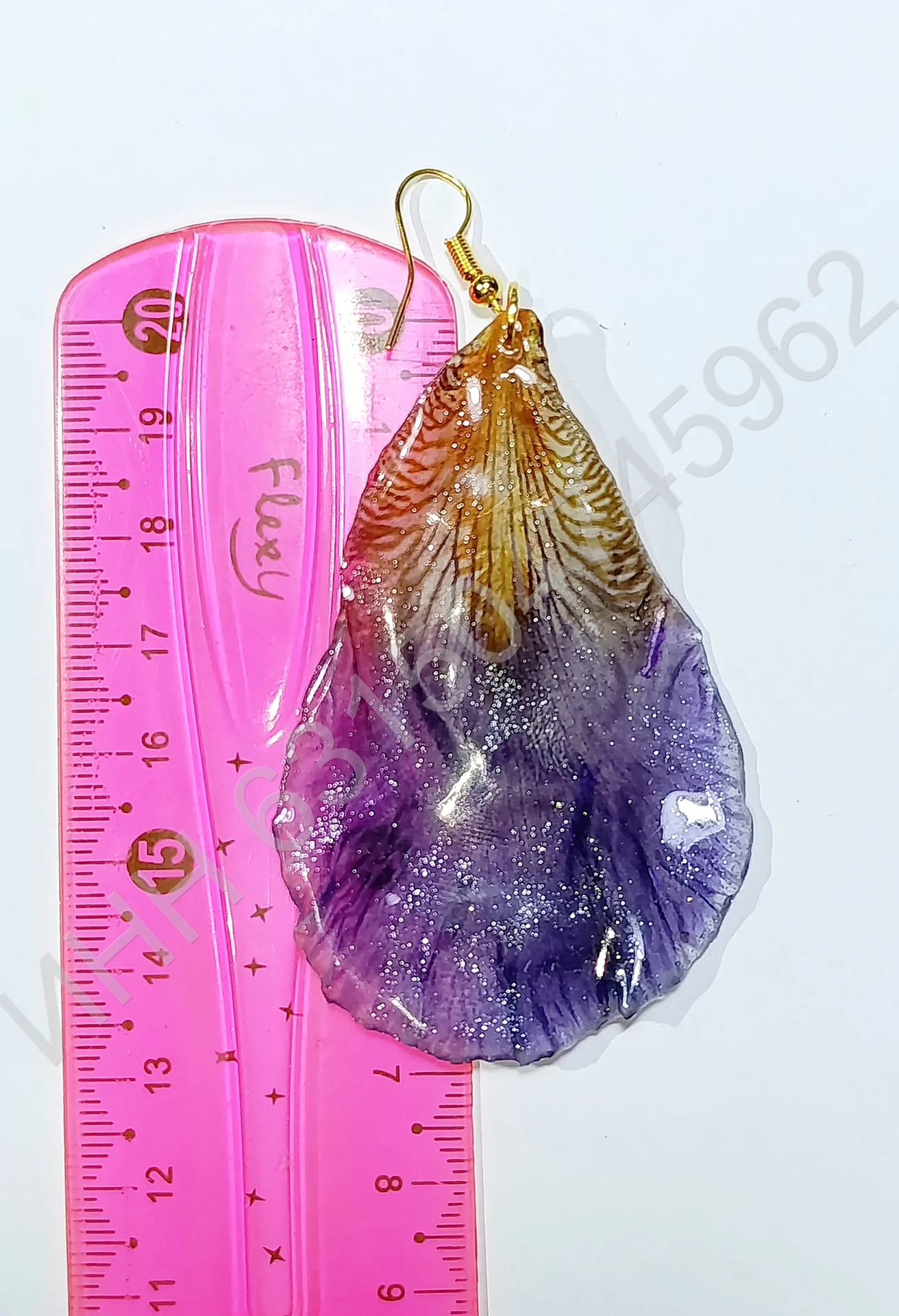 Серьги "Ирисы" из живых лепестков - миниатюра 9