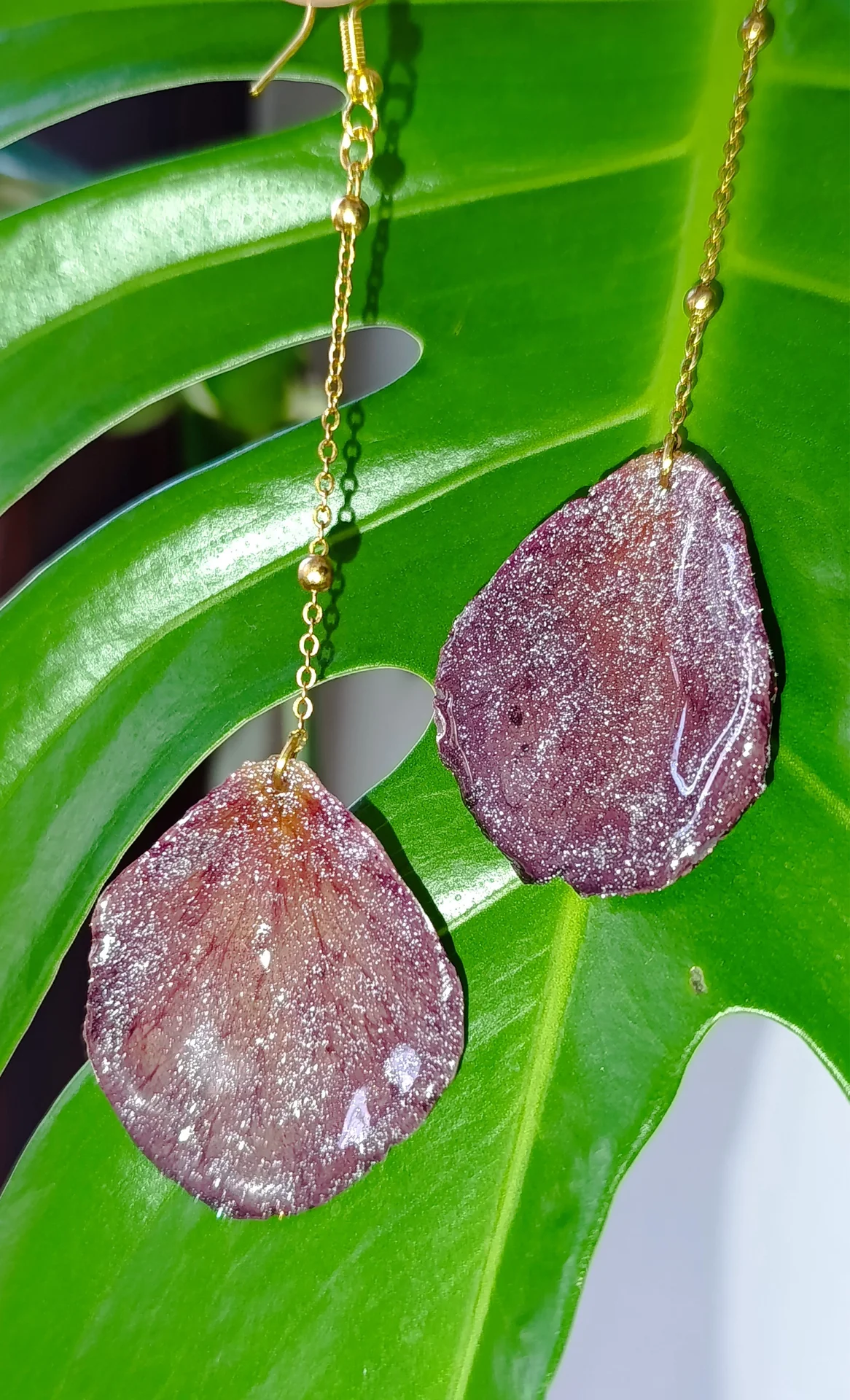 Серьги "Роза" из живых лепестков - миниатюра 6