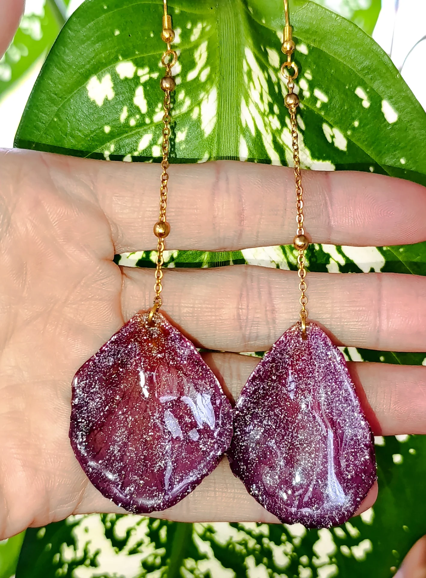 Серьги "Роза" из живых лепестков - миниатюра 8