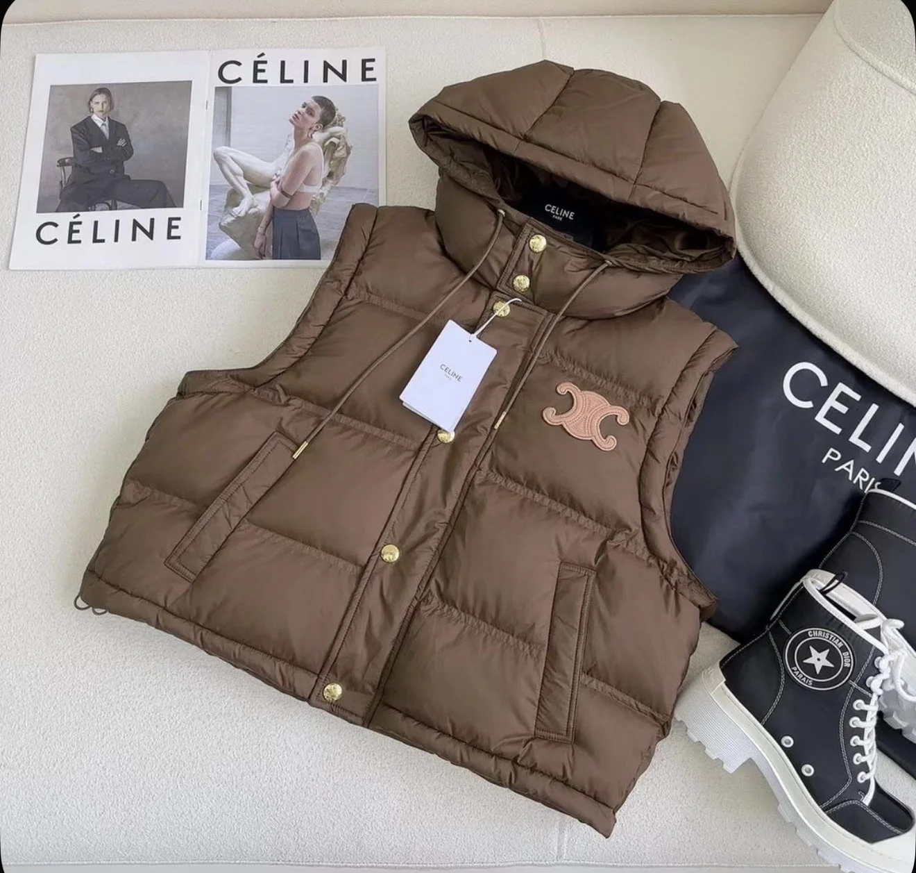 Пуховик и жилет 2 в 1 celine 42-44 - миниатюра 4