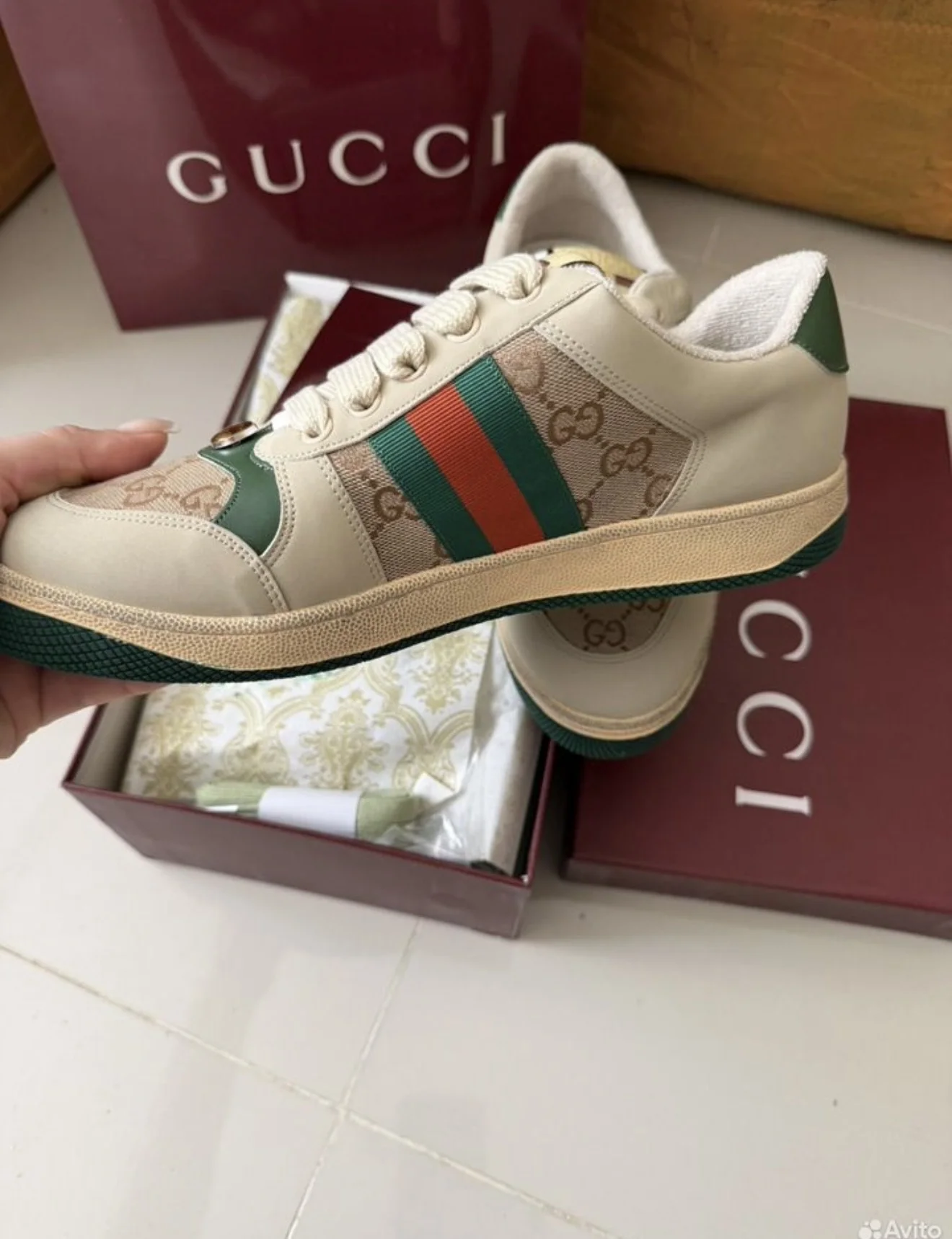кроссовки gucci screener 39,40,41,42,43,44 - миниатюра 6