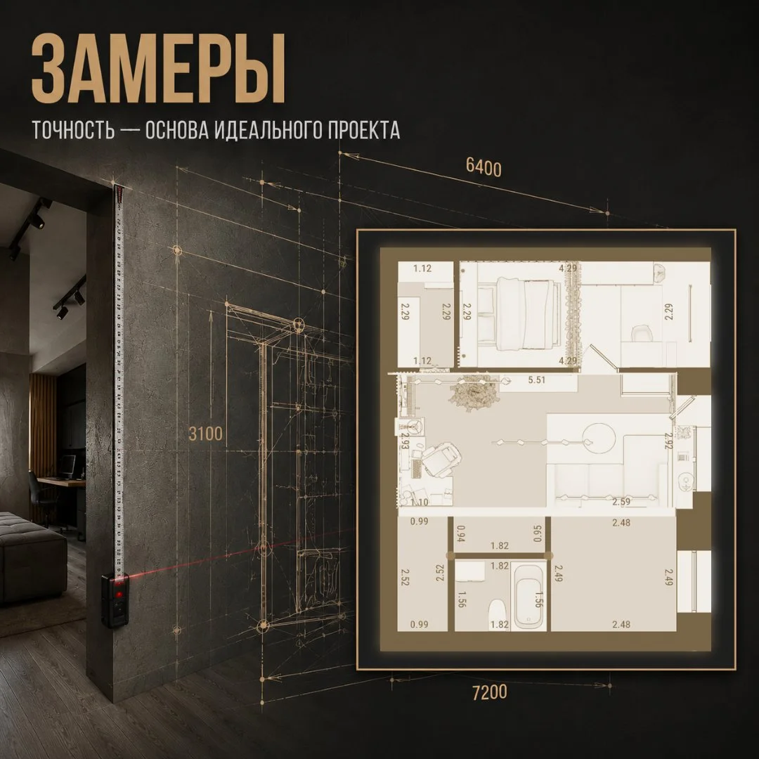 Дизайн-проект, чертежи и 3D-визуализация квартиры - миниатюра 2