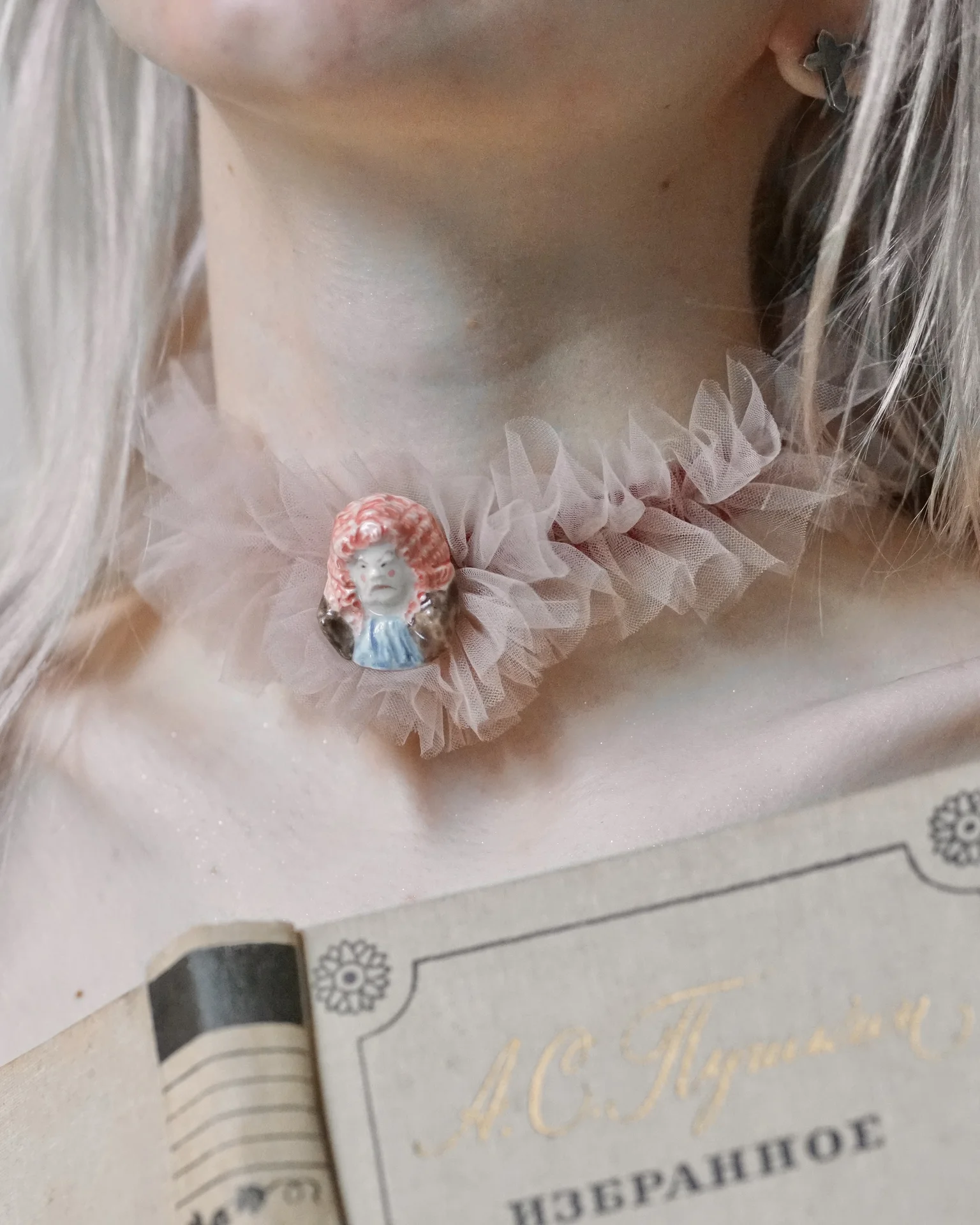 Чокер 💗«Розовый месье Фу»💗 - изображение 1