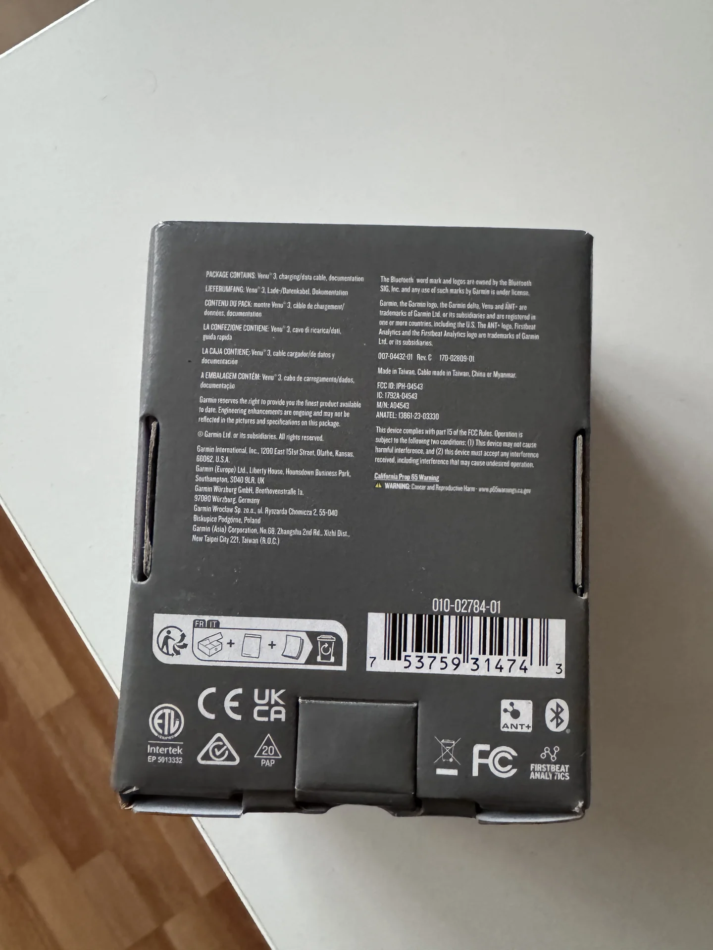 Умные часы Garmin Venu 3, AMOLED, Black (010-02784 - миниатюра 2