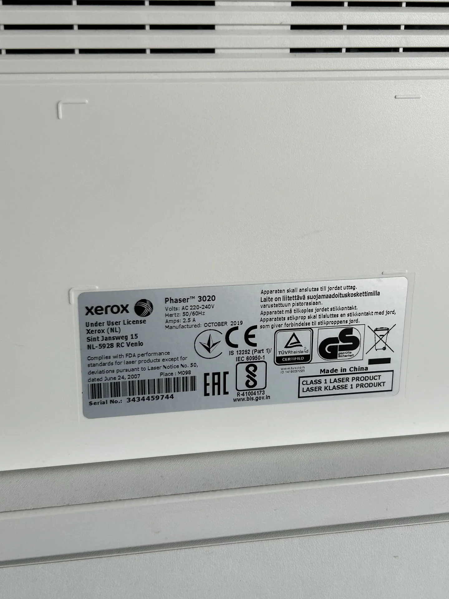 Xerox Phaser 3020 - лазерный ч/б принтер, Wi-Fi - миниатюра 4