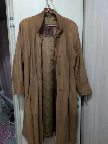 Кожаное пальто винтажное Leopar 92 S