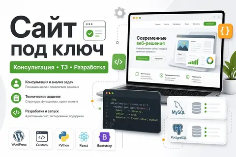 Создание сайтов под ключ, лендинг, визитка
