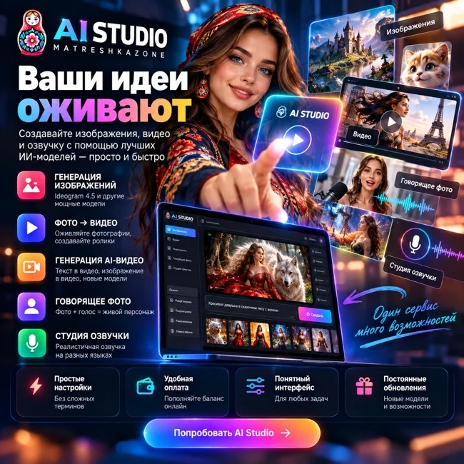 AI STUDIO Matreshkazone - для работы с современными ИИ-инструментами ! - миниатюра 4