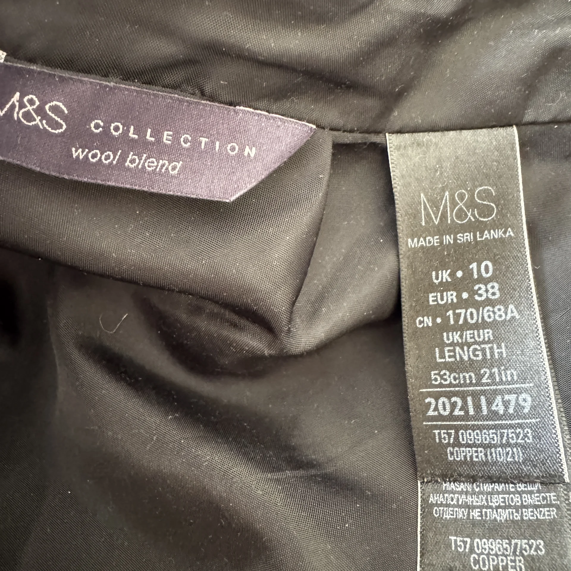 Шерстяная юбка в клетку M&S - миниатюра 3