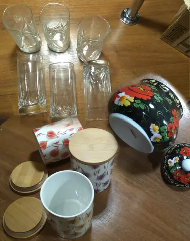 Посуда, Стаканы, Сахарница