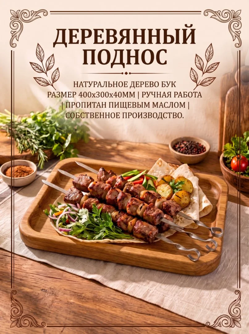 Деревянное блюдо для подачи - миниатюра 3