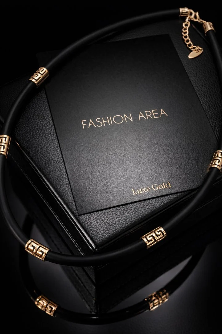 Каучуковый Шнур Luxe Gold Versace Style,ок.50-55см - миниатюра 2