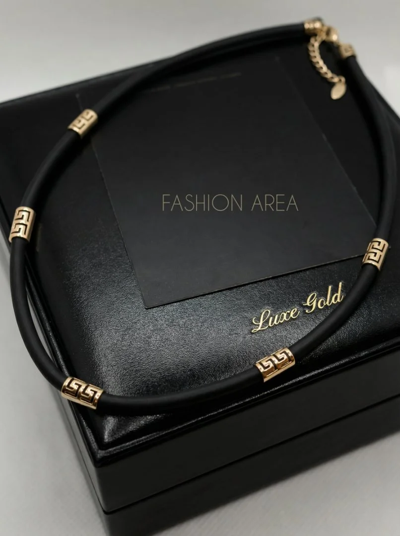 Каучуковый Шнур Luxe Gold Versace Style,ок.50-55см - миниатюра 3
