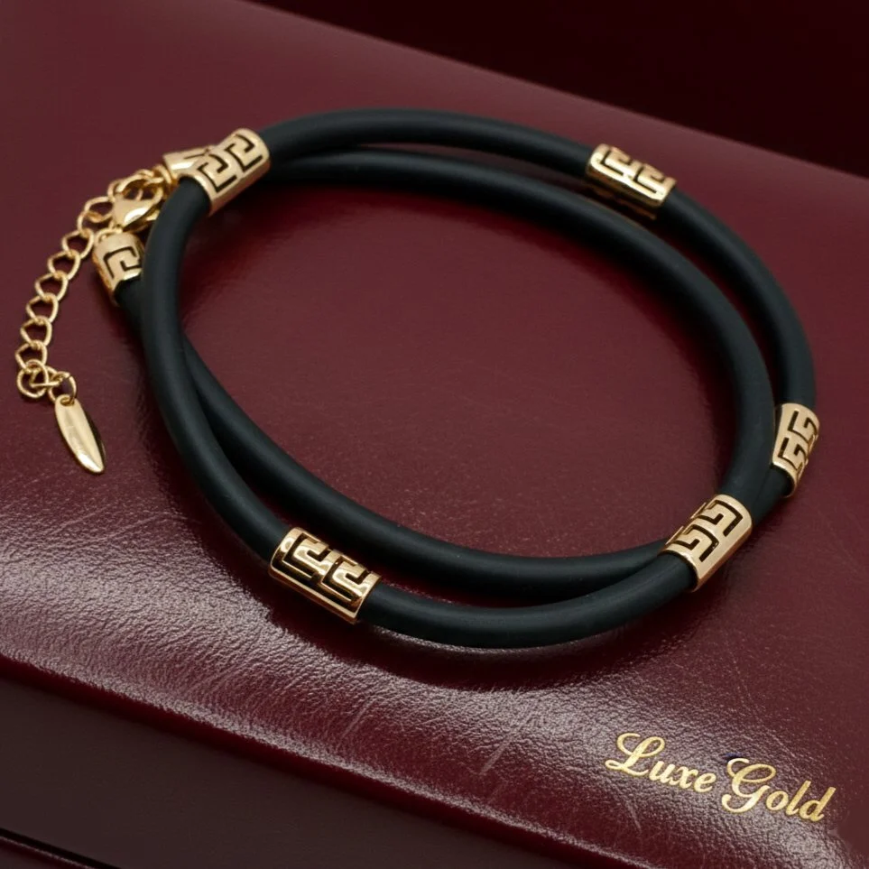 Каучуковый Шнур Luxe Gold Versace Style,ок.50-55см - миниатюра 5