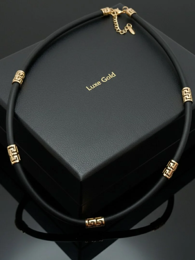 Каучуковый Шнур Luxe Gold Versace Style,ок.50-55см - миниатюра 6