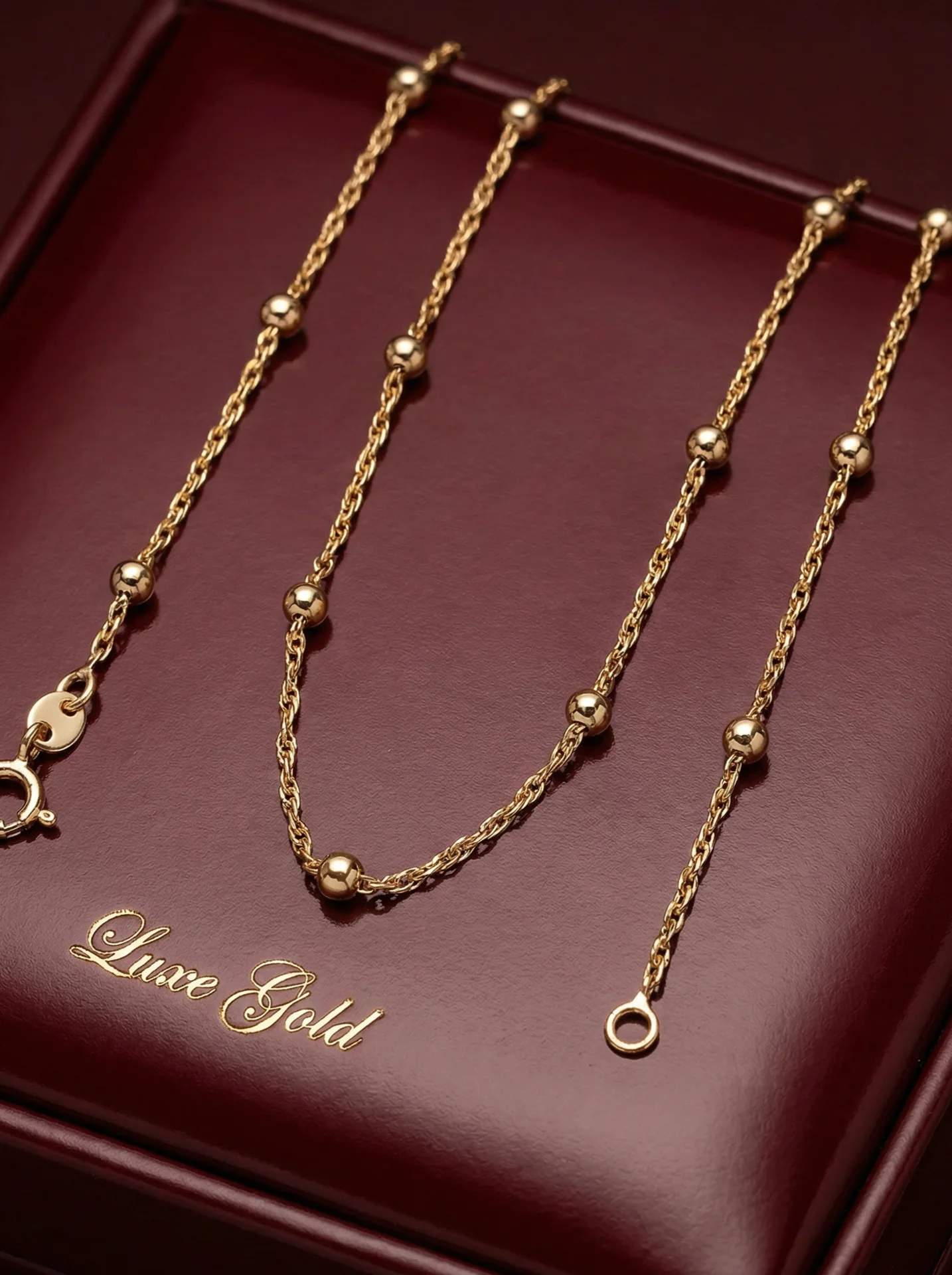 Цепочка Позолоченная Sphere Luxe Gold ок.50см - миниатюра 3