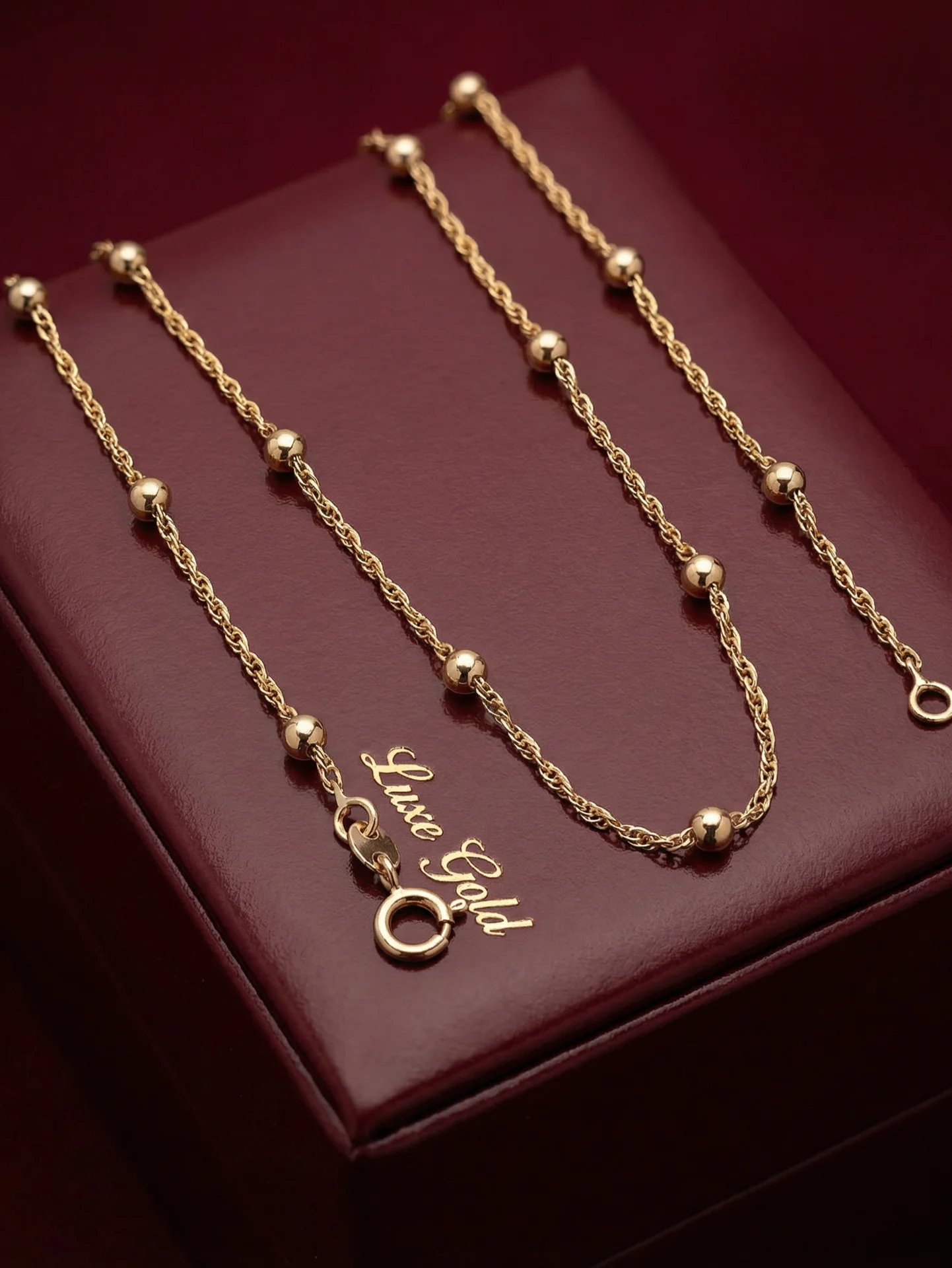 Цепочка Позолоченная Sphere Luxe Gold ок.50см - миниатюра 5