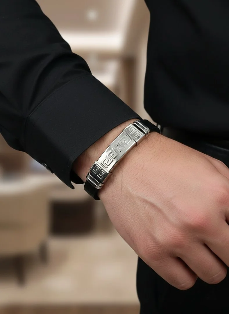 Мужской браслет Asset Silver Versace Style - миниатюра 2