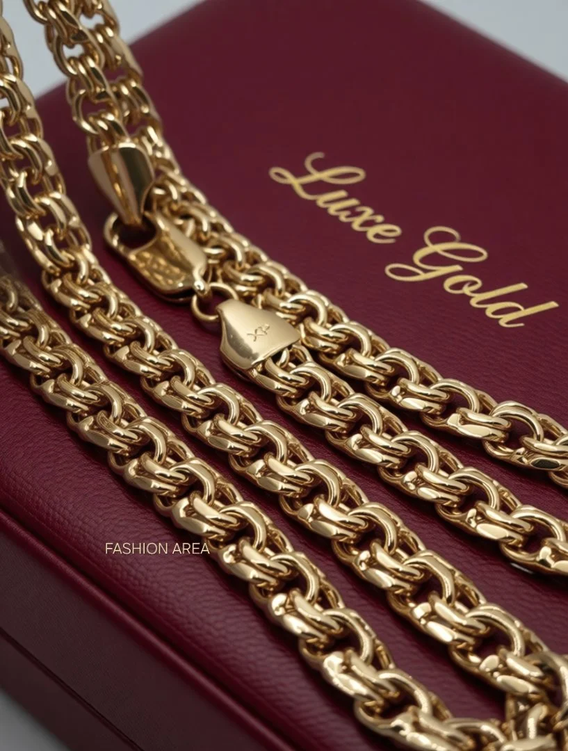 Цепочка плетение Бисмарк Luxe Gold ок.61см/7мм - миниатюра 2