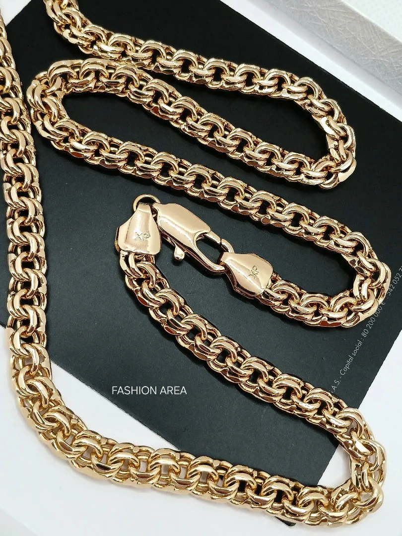 Цепочка плетение Бисмарк Luxe Gold ок.61см/7мм - миниатюра 3