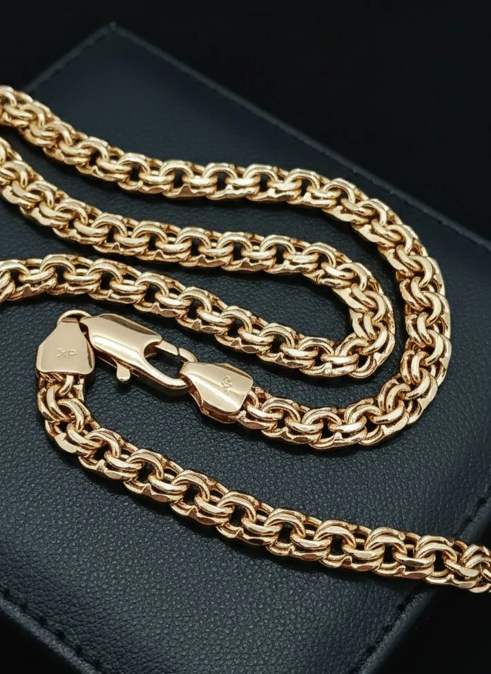 Цепочка плетение Бисмарк Luxe Gold ок.61см/7мм - миниатюра 5