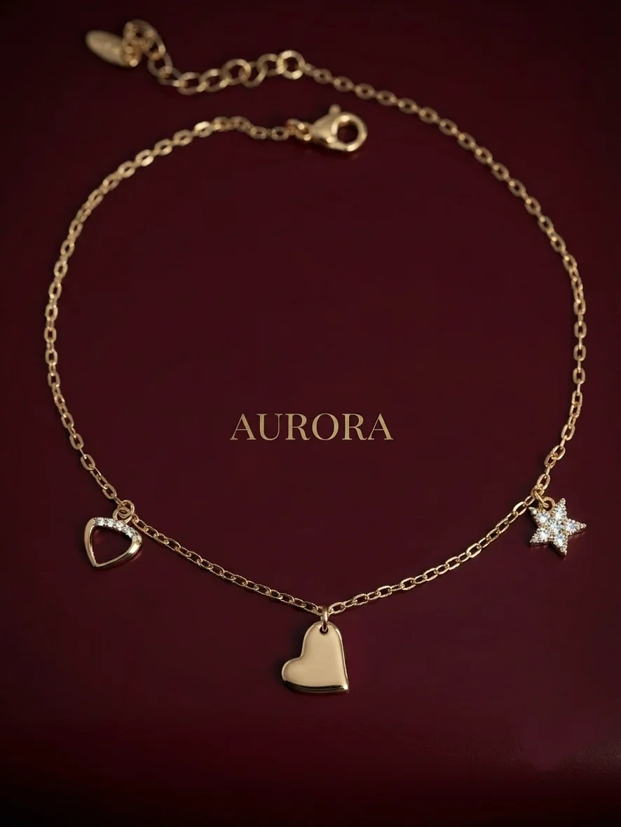 Браслет на ногу Amour Luxe Gold с подвесками - миниатюра 2