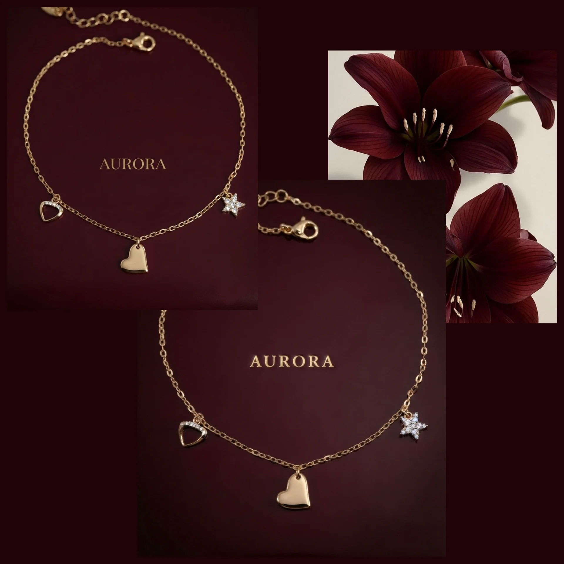 Браслет на ногу Amour Luxe Gold с подвесками - миниатюра 5