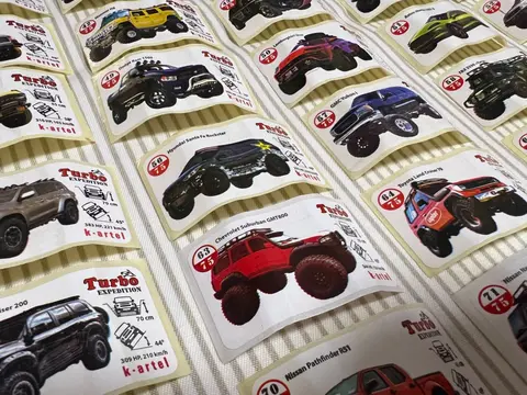Вкладыши Turbo Expedition, наклейки, полная серия