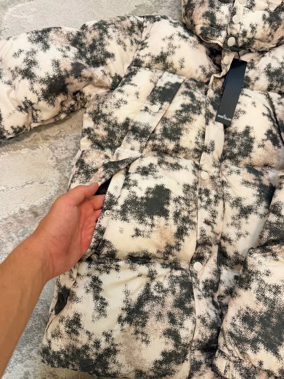 Пуховик Stone Island (камуфляж). Размеры S M L XL. - миниатюра 2