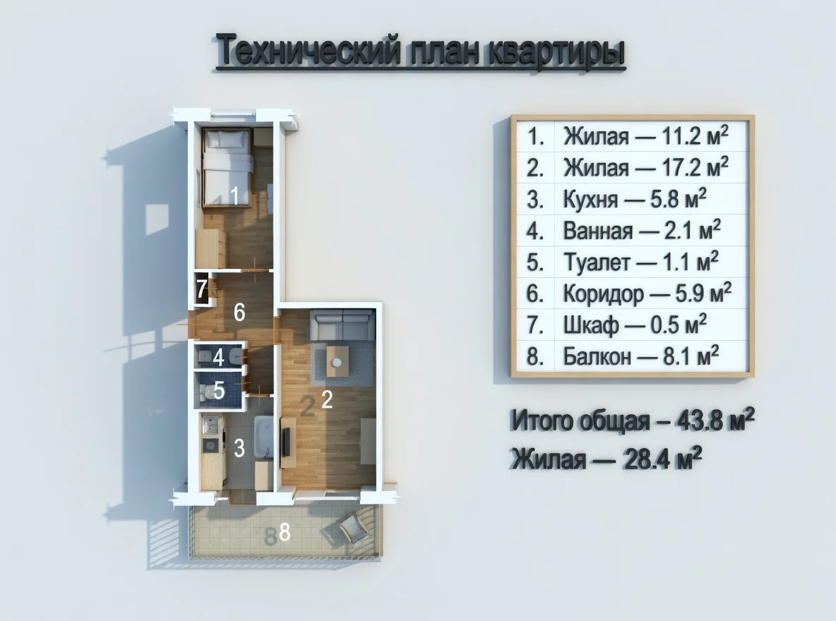 2-к. квартира, 52 м², 1/5 эт. - миниатюра 30