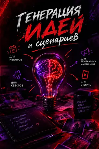 Генерация идей и сценариев. ивенты, квесты,сторис