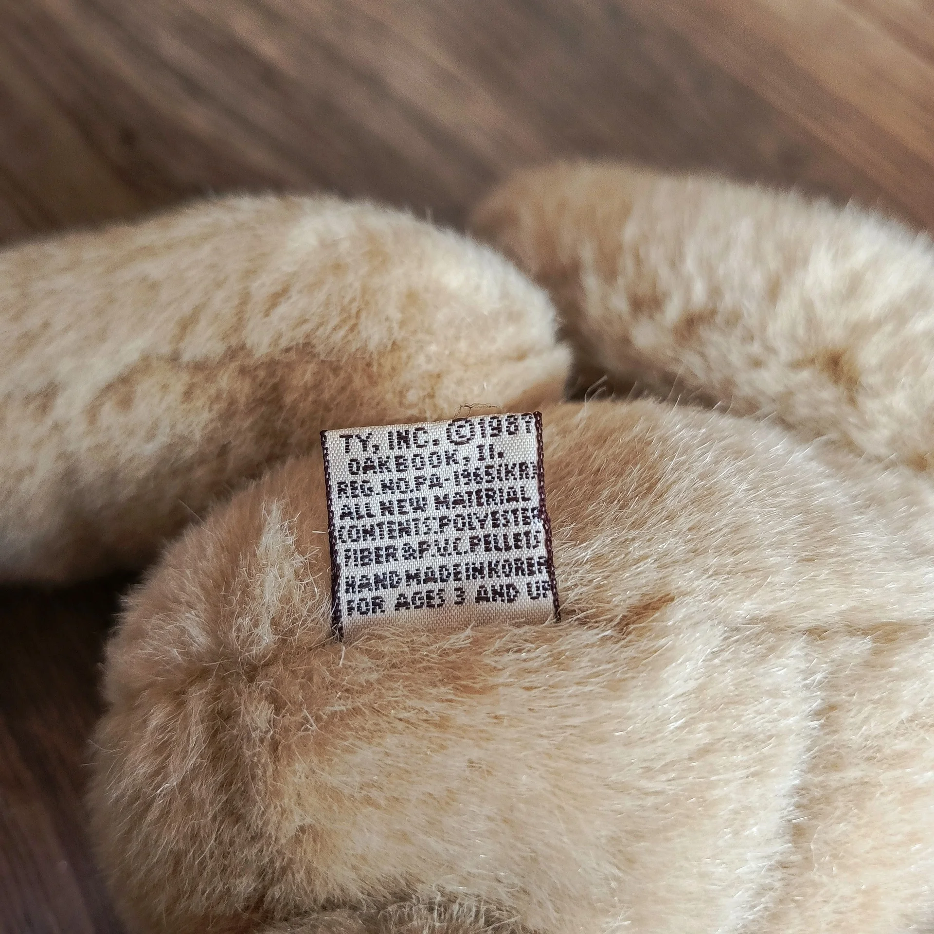 Шарнирный медведь от Ty beanie bear 1987 г. винтаж - миниатюра 8