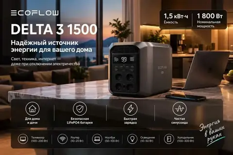 Портативная электростанция EcoFlow Delta 3 1500