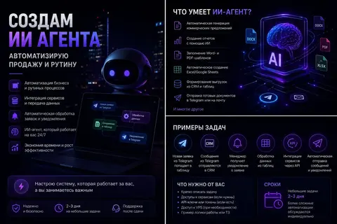 Создам ии агента. Автоматизирую продажу и рутину